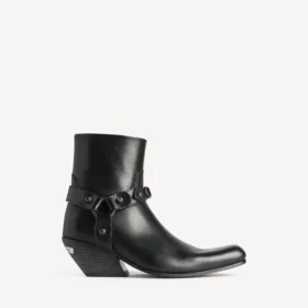 Memphis-Stiefeletten für Damen mit Riemen in Schwarz