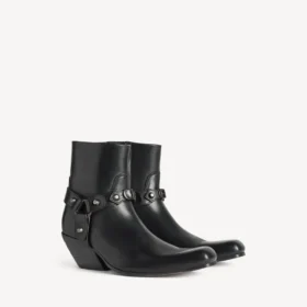 Memphis-Stiefeletten für Damen mit Riemen in Schwarz