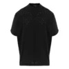 Mesh-T-Shirt mit Rundhalsausschnitt, Oversize „Schwarz“ 694576TMVD41000