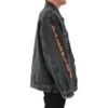 Metallica Oversized-Denim-Jacke „Washed Black Orange“ 694504TBP471055