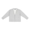 Mini-Cardigan mit Allover-Logo „Hellgrau-Weiß“ 699822T32331461