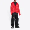 Mini-Strickjacke mit Allover-Logo „Red White“ 699822T32336090