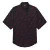 Minimal Kurzarm-Shirt „Black Red“ 658841TKO521076