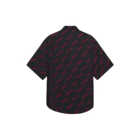 Minimal Kurzarm-Shirt „Black Red“ 658841TKO521076
