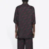 Minimal Kurzarm-Shirt „Black Red“ 658841TKO521076