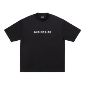 Mirror Balenciaga T-Shirt, mittlere Passform „Schwarz“ 612966TNVR21070 Mirror Balenciaga T-Shirt, mittlere Passform „Schwarz“ 612966TNVR21070