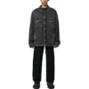 Mirror Padded Denim Jacke „Dark Grey“ 735744TBP471270