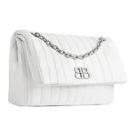 Monaco Medium Kettenhandtasche, gesteppt „Off White“ 7659452AASE9106