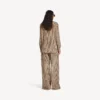 Monogram-Pyjama-Hose für Damen in Beige/Schwarz