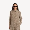 Monogramm-Hemd für Damen in Beige/Schwarz Monogramm-Hemd für Damen in Beige/Schwarz