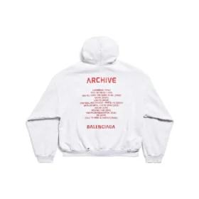Music Archive Series Connected Zip-Up-Hoodie in mittlerer Passform „Light Grey Red“ 744457TQVA61561