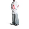 Music Archive Series Connected Zip-Up-Hoodie in mittlerer Passform „Light Grey Red“ 744457TQVA61561