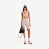Nahtlose Techwear-Radsportshorts für Damen in Nude