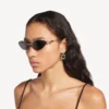 Nano Cat Damen-Sonnenbrille in Silber