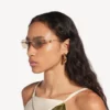 Nano-D-Frame-Sonnenbrille für Damen in Hellgold Nano-D-Frame-Sonnenbrille für Damen in Hellgold