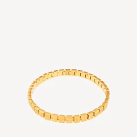 Nano-Mini-Link-Halskette für Damen in glänzendem Gold