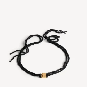 Nano-Ribbon-BB-Choker für Damen in Schwarz/Glänzendem Gold