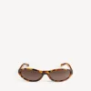 Neo-Sonnenbrille in runder Form mit gepunktetem Havanna-Muster Neo-Sonnenbrille in runder Form mit gepunktetem Havanna-Muster