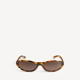 Neo-Sonnenbrille in runder Form mit gepunktetem Havanna-Muster