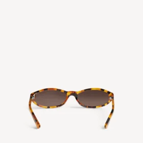 Neo-Sonnenbrille in runder Form mit gepunktetem Havanna-Muster
