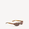 Neo-Sonnenbrille in runder Form mit gepunktetem Havanna-Muster Neo-Sonnenbrille in runder Form mit gepunktetem Havanna-Muster