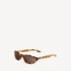 Neo-Sonnenbrille in runder Form mit gepunktetem Havanna-Muster Neo-Sonnenbrille in runder Form mit gepunktetem Havanna-Muster