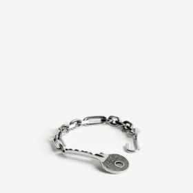 „Neverlost“-Armband für Herren in Antiksilber