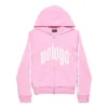 Nologo-Hoodie mit Reißverschluss, schmale Passform „Light Pink White“ 788243TQVK55708