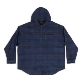 Overshirt mit Kapuze und Karomuster „Blue Navy“ 720109TNM354202