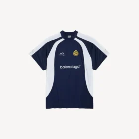 Oversize-Fußball-T-Shirt für Herren in Marineblau