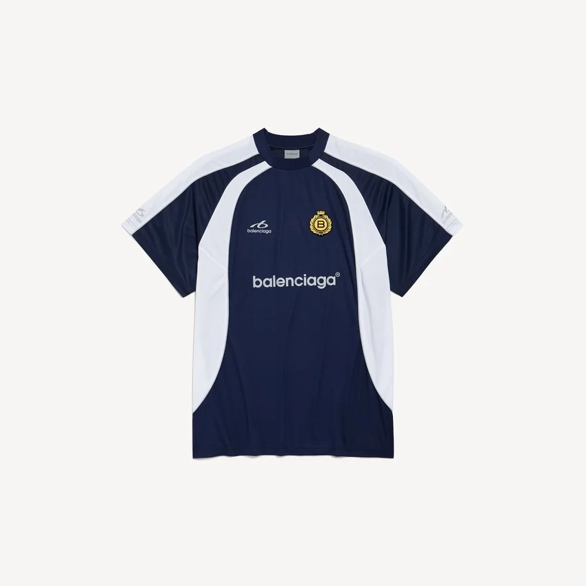 Oversize-Fußball-T-Shirt für Herren in Marineblau Oversize-Fußball-T-Shirt für Herren in Marineblau