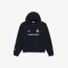 Oversize-Hoodie mit Reißverschluss für Herren in Schwarz