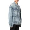 Oversized Cut-Up-Ring-Denim-Jacke „Blau“ 697779TMW264437