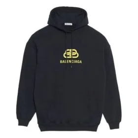 Oversized-Hoodie aus Interlock-Stoff mit BB-Logo „Schwarz-Gelb“ 578138TEV191361