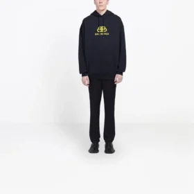 Oversized-Hoodie aus Interlock-Stoff mit BB-Logo „Schwarz-Gelb“ 578138TEV191361