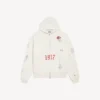Oversized-Hoodie mit Reißverschluss für Herren in Creme