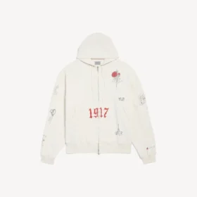 Oversized-Hoodie mit Reißverschluss für Herren in Creme Oversized-Hoodie mit Reißverschluss für Herren in Creme