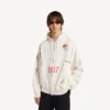 Oversized-Hoodie mit Reißverschluss für Herren in Creme