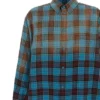 Oversized-Langarmhemd aus Flanell mit Karomuster „Blue Red“ 715030TMM116305