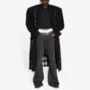 Oversized-Mantel mit Buffalo-Karomuster und unversäuberten Kanten „Black White“ 704487TMU181070
