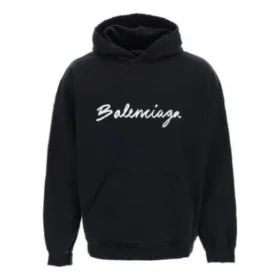 Oversized-Popover-Hoodie mit Schriftzug-Logo „Black White“ 674986TMVB51070