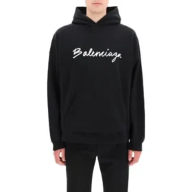 Oversized-Popover-Hoodie mit Schriftzug-Logo „Black White“ 674986TMVB51070