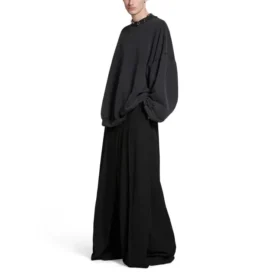 Oversized-Sweatshirt mit Rundausschnitt und Perforation „Black Faded“ 762718TPVD91055 Oversized-Sweatshirt mit Rundausschnitt und Perforation „Black Faded“ 762718TPVD91055