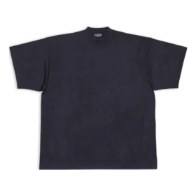 Oversized-T-Shirt mit Lasche „Schwarz“ 694576TMVJ21151