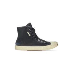 Paris High-Top-Sneaker „Black Destroyed Denim and White Rubber“ 688756W3RC11090