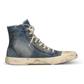 Paris High-Top-Sneaker „Blue Destroyed Denim and Rubber“ 688752W3RCL4090