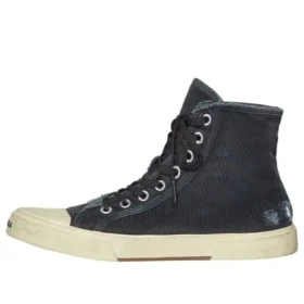 Paris High-Top-Sneaker „Schwarze, zerrissene Baumwolle und weißer Gummi“ 688752W3RC11090