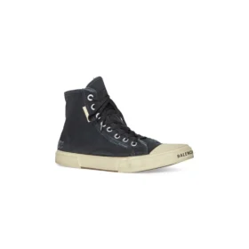 Paris High-Top-Sneaker „Schwarze, zerrissene Baumwolle und weißer Gummi“ 688752W3RC11090