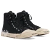 Paris High-Top-Sneaker „Schwarze, zerrissene Baumwolle und weißer Gummi mit Graffiti“ 688752W3RR41099