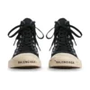 Paris High-Top-Sneaker „Schwarze, zerrissene Baumwolle und weißer Gummi mit Graffiti“ 688752W3RR41099